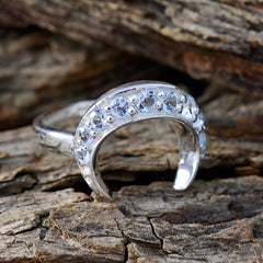 Blue Topaz multiple Korean 92.5 Silver Blue Gemstone Whisper thin Artisan Ring Jewelry