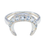 Blue Topaz multiple Korean 92.5 Silver Blue Gemstone Whisper thin Artisan Ring Jewelry