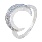Blue Topaz multiple Korean 92.5 Silver Blue Gemstone Whisper thin Artisan Ring Jewelry