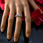 Blue Topaz Toi et Moi Turkish Silver Blue Gemstone Dainty Luxurious Ring Jewelry