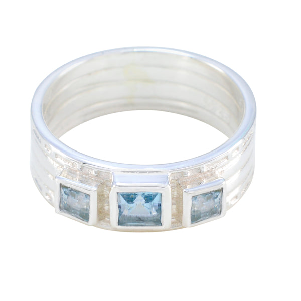 Blue Topaz Trilogy Egyptian Silver Blue Gemstone Eye catching Boho Band Jewellery