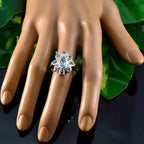 Blue Topaz navratna German 925 Sterling Silver Blue Gems Eye catching Trendy Ring Jewellery
