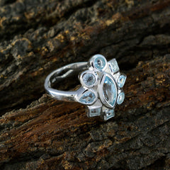 Blue Topaz navratna German 925 Sterling Silver Blue Gems Eye catching Trendy Ring Jewellery