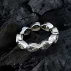 Blue Topaz multiple African 925 Silver Blue Gemstones Slim Eternity Band Jewellery