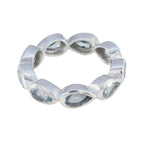 Blue Topaz multiple African 925 Silver Blue Gemstones Slim Eternity Band Jewellery