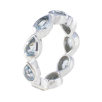 Blue Topaz multiple African 925 Silver Blue Gemstones Slim Eternity Band Jewellery