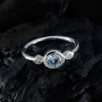 Blue Topaz Trilogy Japanese 925 Sterling Silver Blue Gems Elegant  Glamorous Ring Jewellery