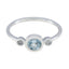 Blue Topaz Trilogy Japanese 925 Sterling Silver Blue Gems Elegant  Glamorous Ring Jewellery