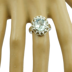 Blue Topaz Halo Indian 92.5 Silver Blue Gemstones Eye catching Abstract Ring Jewellery