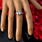 Blue Topaz Halo Russian Silver Blue Gems Tiny Modern Ring Jewellery