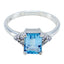 Blue Topaz Halo Russian Silver Blue Gems Tiny Modern Ring Jewellery