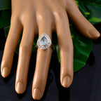 Blue Topaz Halo Egyptian 925 Silver Blue Gemstone Tiny Fairytale Ring Jewelry