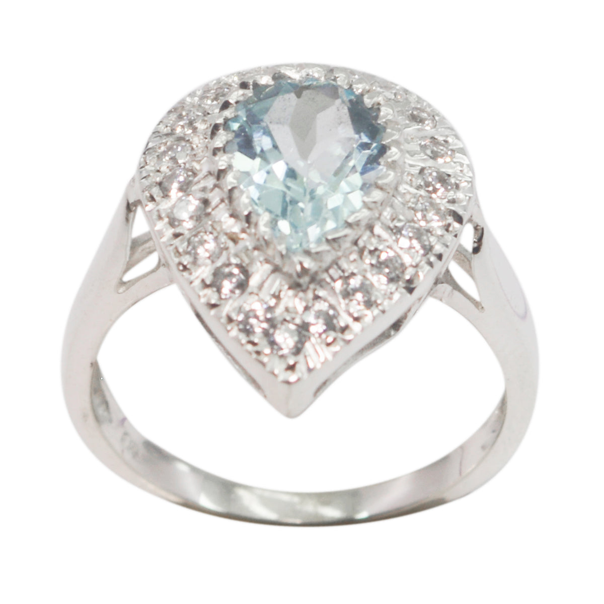 Blauwe Topaas Halo Egyptisch 925 Zilver Blauwe Edelsteen Kleine Sprookjesachtige Ring Sieraden Secundaire afbeelding