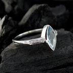 Blue Topaz Halo Turkish 92.5 Silver Blue Gems Dainty Feminine Ring Jewellery
