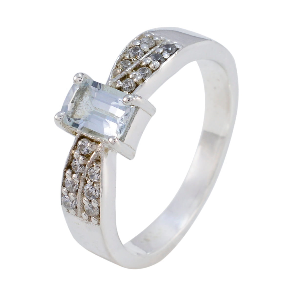 Blue Topaz Halo African Sterling Silver Blue Gems Featherlight Graceful Ring Jewellery