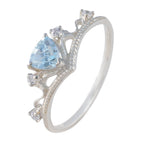 Blue Topaz Halo Japanese 925 Silver Blue Gems Elegant  Glamorous Ring Jewellery
