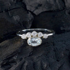 Blue Topaz Halo Japanese Sterling Silver Blue Gemstone Elegant  Abstract Ring Jewellery