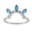 Blue Topaz Trilogy American 92.5 Silver Blue Gems Delicate crown Ring Jewellery