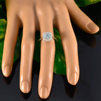 Blue Topaz Halo Korean 92.5 Silver Blue Gems Delicate Abstract Ring Jewelry