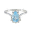 Blue Topaz Halo Japanese 925 Silver Blue Gemstones Delicate Modern Ring Jewelry