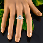 Blue Topaz Halo African Silver Blue Gems Featherlight Sophisticated Ring Jewellery