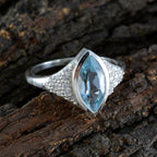 Blue Topaz Halo African Silver Blue Gems Featherlight Sophisticated Ring Jewellery