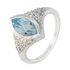 Blue Topaz Halo African Silver Blue Gems Featherlight Sophisticated Ring Jewellery