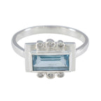 Blue Topaz Halo French 925 Silver Blue Gems Featherlight Luxurious Ring Jewellery