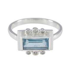 Blue Topaz Halo French 925 Silver Blue Gems Featherlight Luxurious Ring Jewellery