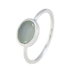 Aqua Chalcedony Solitaire American Silver Green Gems Elegant  Feminine Ring Jewellery