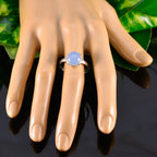 Aqua Chalcedony Solitaire Russian 925 Silver Green Gems Slim Modern Ring Jewelry