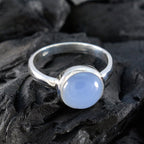 Aqua Chalcedony Solitaire Russian 925 Silver Green Gems Slim Modern Ring Jewelry