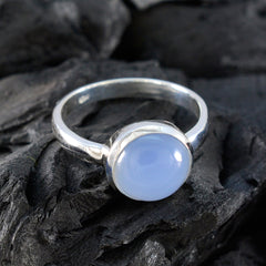 Aqua Chalcedony Solitaire Russian 925 Silver Green Gems Slim Modern Ring Jewelry