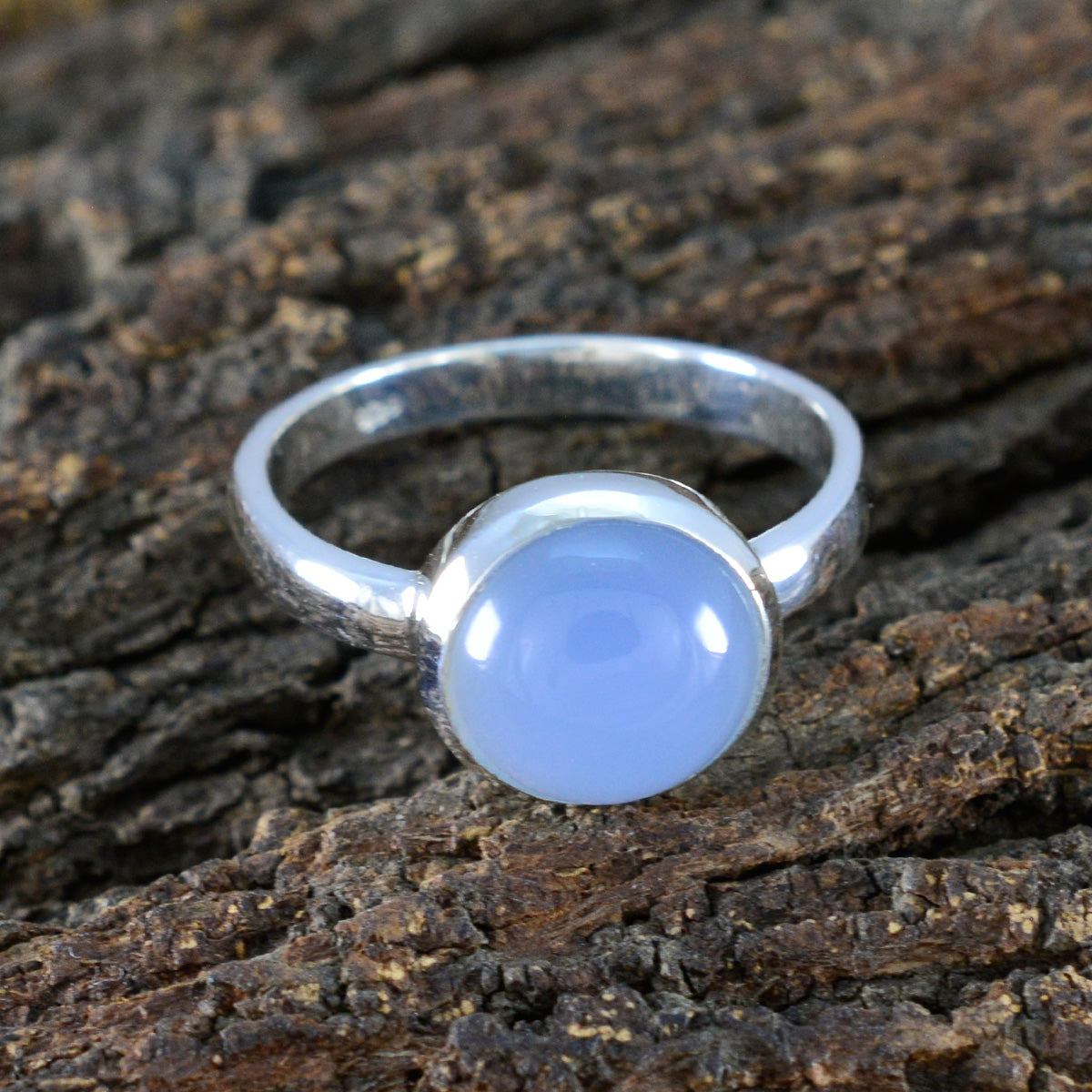 Aqua Chalcedony Solitaire Russian 925 Silver Green Gems Slim Modern Ring Jewelry