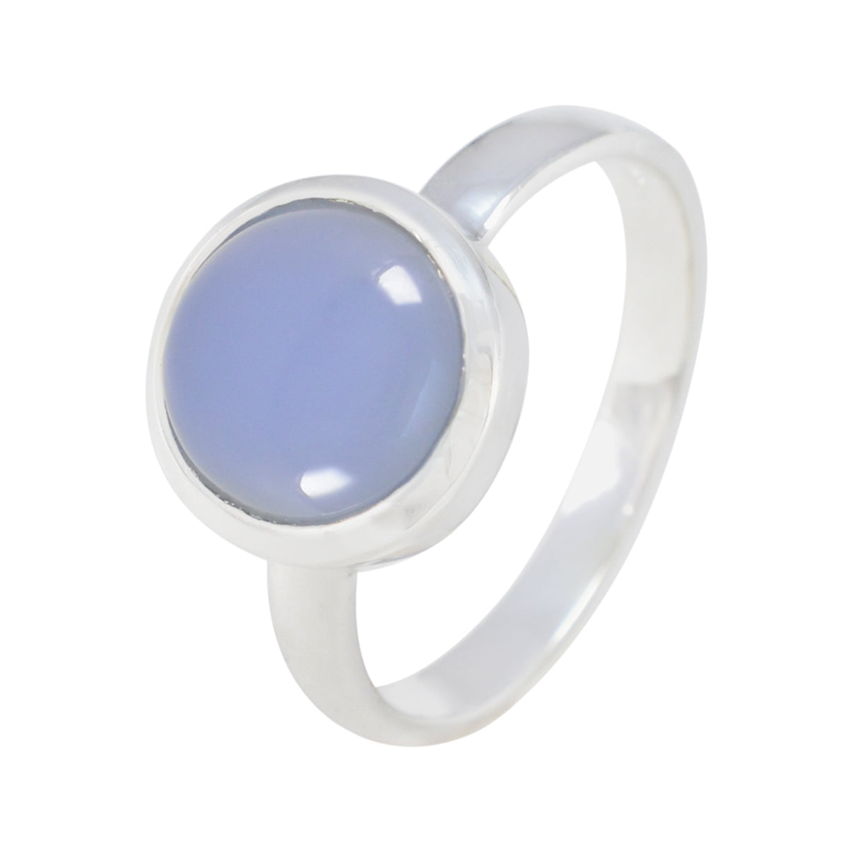 Aqua Chalcedoon Solitaire Russisch 925 Zilver Groene Edelstenen Slanke Moderne Ring Sieraden Secundaire afbeelding