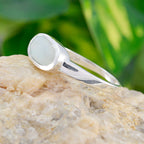 Aqua Chalcedony Solitaire Korean 925 Sterling Silver Green Gemstone Delicate Romantic Ring Jewelry