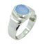 Blue Chalcedony Solitaire French 925 Silver Blue Gemstone Eye catching propsel Ring Jewellery
