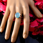 Blue Chalcedony Solitaire Moroccan 925 Sterling Silver Blue Gems Classic  Glamorous Ring Jewelry