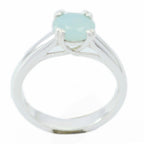 Blue Chalcedony Solitaire Indian 925 Sterling Silver Blue Gems Tiny Fairytale Ring Jewelry