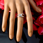 Blue Chalcedony Solitaire Korean 925 Silver Blue Gemstone Dainty Feminine Ring Jewelry