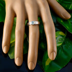 Blue Chalcedony Solitaire Korean Sterling Silver Blue Gemstone Dainty Fairytale Ring Jewelry