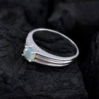 Blue Chalcedony Solitaire Korean Sterling Silver Blue Gemstone Dainty Fairytale Ring Jewelry