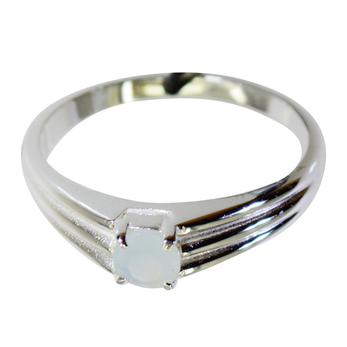 Blauer Chalcedon Solitär Koreanischer Sterling Silber Blauer Edelstein Zierlicher Märchenring Schmuck Zweitbild