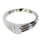 Blue Chalcedony Solitaire Korean Sterling Silver Blue Gemstone Dainty Fairytale Ring Jewelry