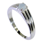 Blue Chalcedony Solitaire Korean Sterling Silver Blue Gemstone Dainty Fairytale Ring Jewelry