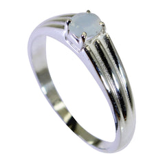 Blue Chalcedony Solitaire Korean Sterling Silver Blue Gemstone Dainty Fairytale Ring Jewelry