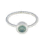 Aqua Chalcedony Solitaire Korean Sterling Silver Green Gems Delicate Trendy Ring Jewellery