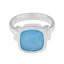 Blue Chalcedony Solitaire Egyptian 92.5 Silver Blue Gemstone Eye catching Armor Ring Jewellery