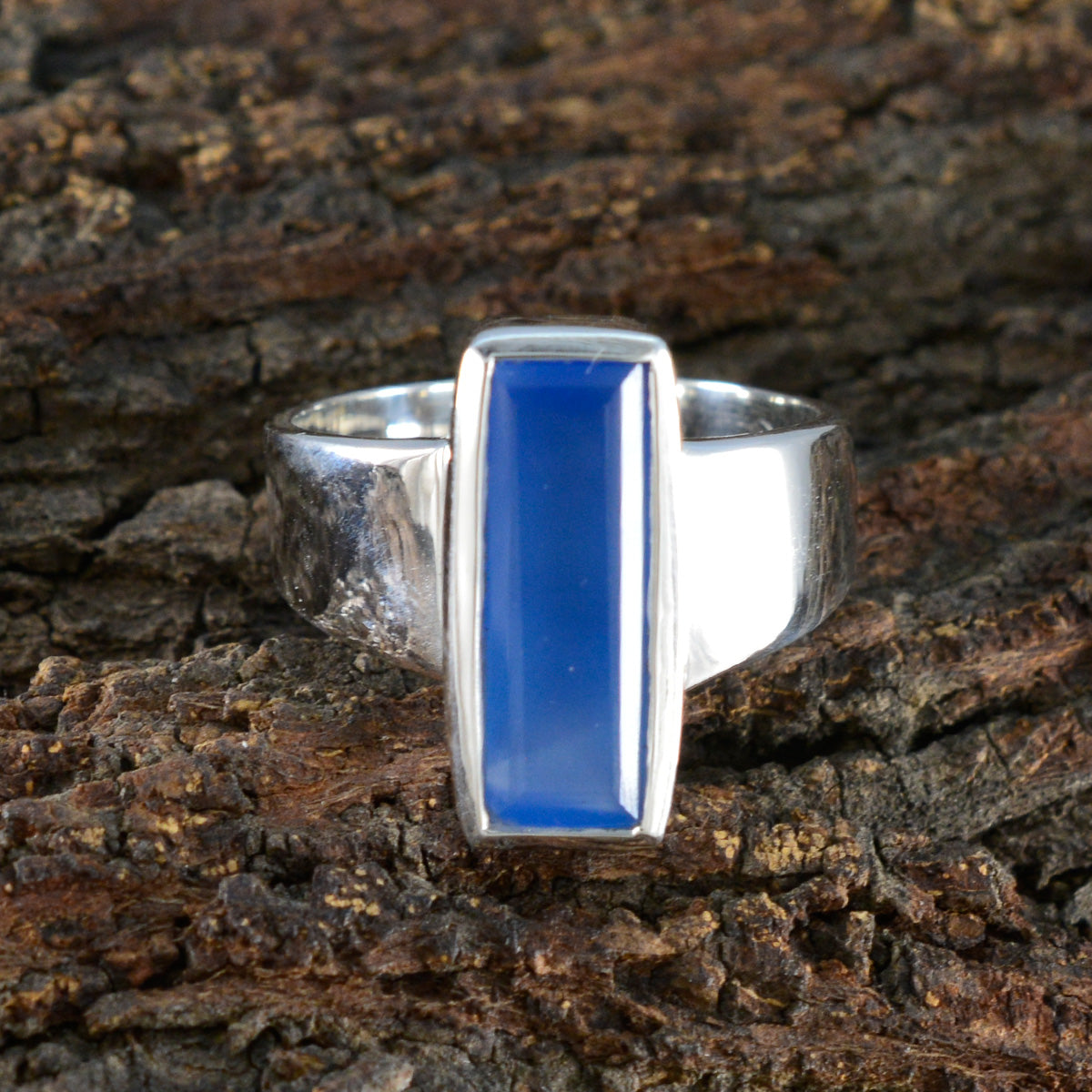 Aqua Chalcedony Solitaire German 925 Sterling Silver Green Gems Eye catching Abstract Ring Jewelry