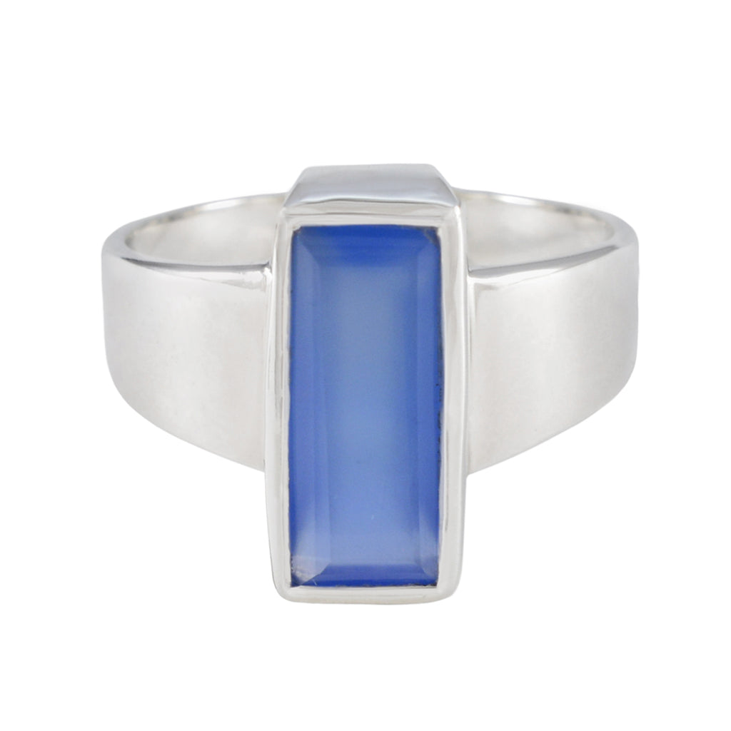 Aqua Chalcedony Solitaire German 925 Sterling Silver Green Gems Eye catching Abstract Ring Jewelry